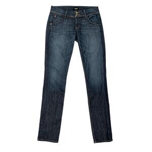 Hudson Jean Women 26 Rain Wash Blue Denim Collin Flap Back Pocket Stretch Skinny